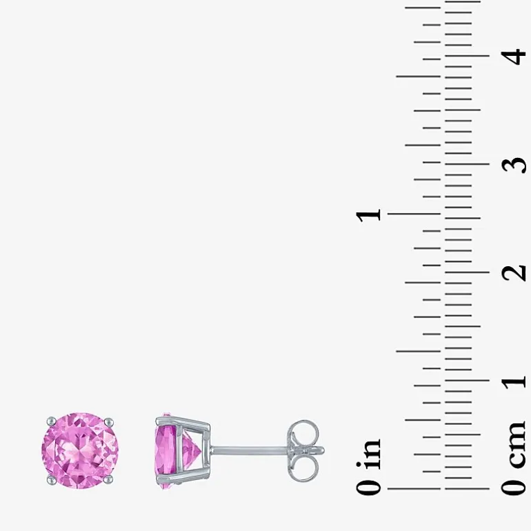 Gemstone Sterling Silver 7mm Stud Earrings