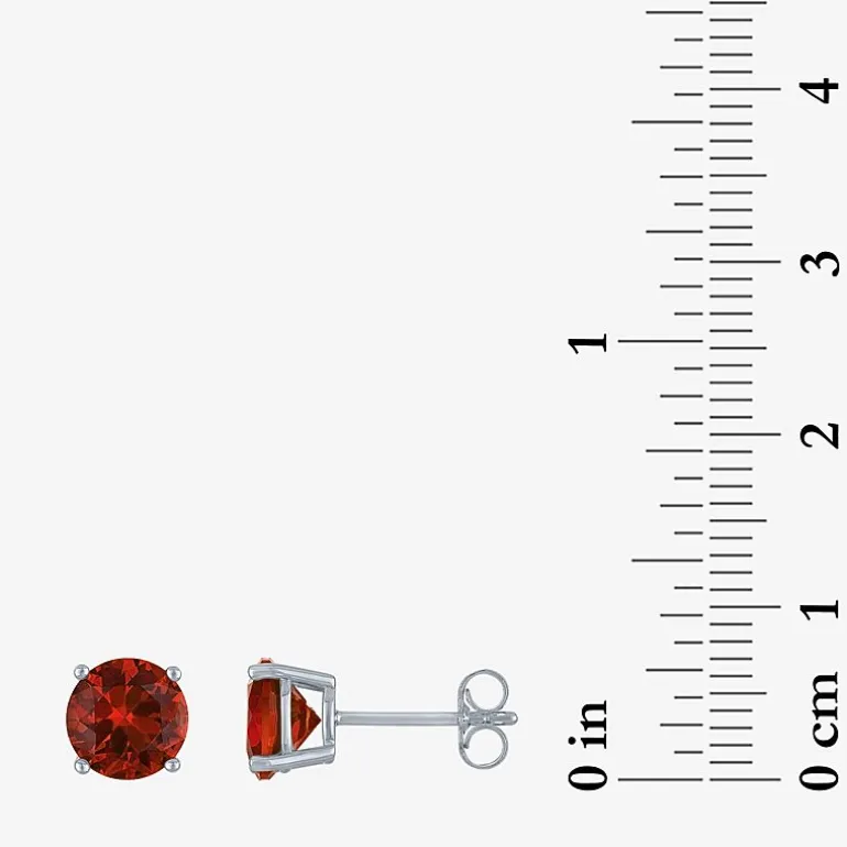 Gemstone Sterling Silver 7mm Stud Earrings