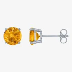Gemstone Sterling Silver 7mm Stud Earrings