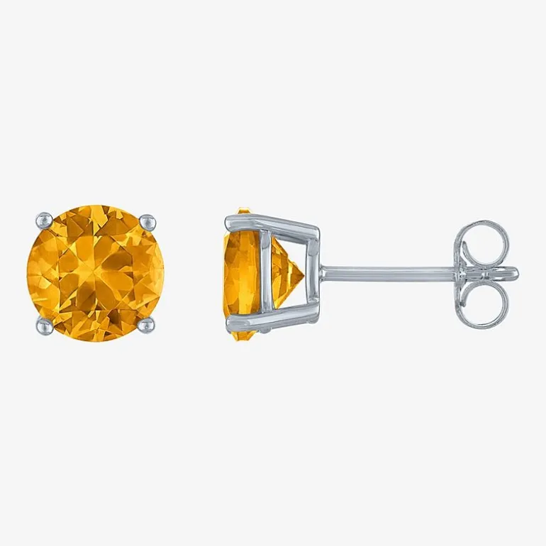 Gemstone Sterling Silver 7mm Stud Earrings