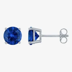 Gemstone Sterling Silver 7mm Stud Earrings