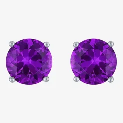 Gemstone Sterling Silver 7mm Stud Earrings