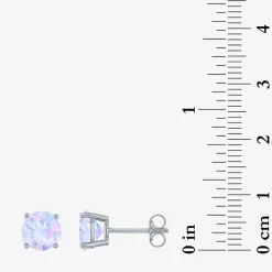 Gemstone Sterling Silver 7mm Stud Earrings
