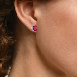 Gemstone Sterling Silver 7mm Stud Earrings