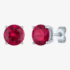 Gemstone Sterling Silver 7mm Stud Earrings