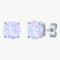 Gemstone Sterling Silver 7mm Stud Earrings