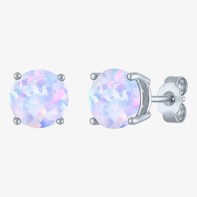 Gemstone Sterling Silver 7mm Stud Earrings