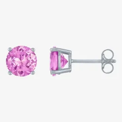 Gemstone Sterling Silver 7mm Stud Earrings