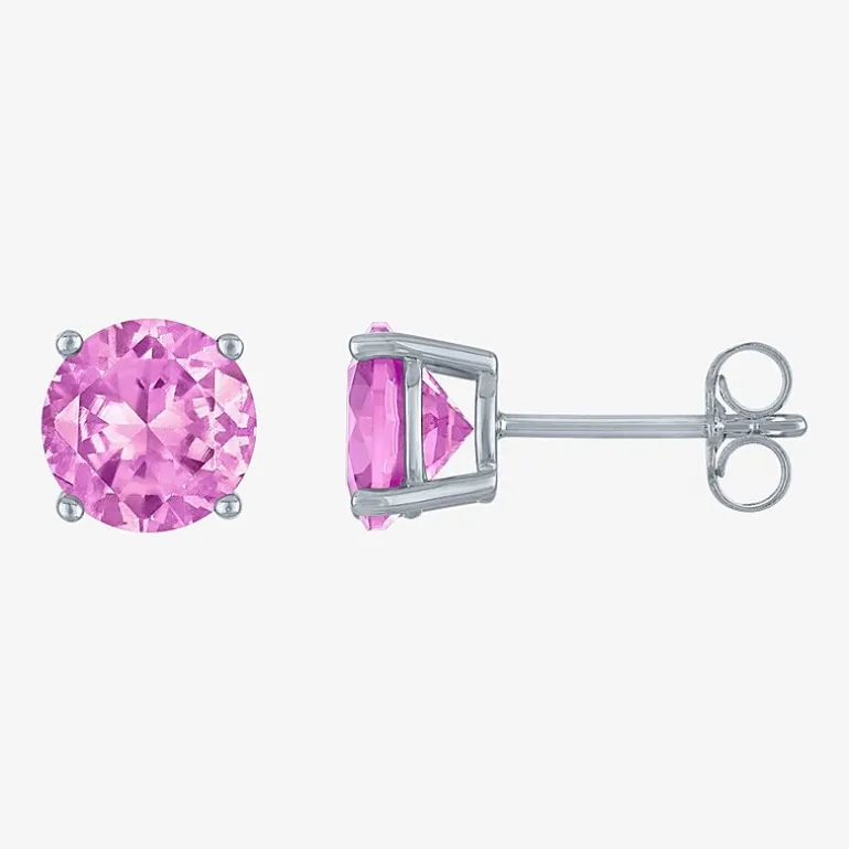 Gemstone Sterling Silver 7mm Stud Earrings