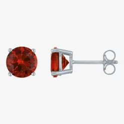 Gemstone Sterling Silver 7mm Stud Earrings