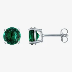 Gemstone Sterling Silver 7mm Stud Earrings