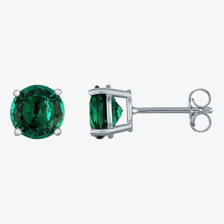 Gemstone Sterling Silver 7mm Stud Earrings