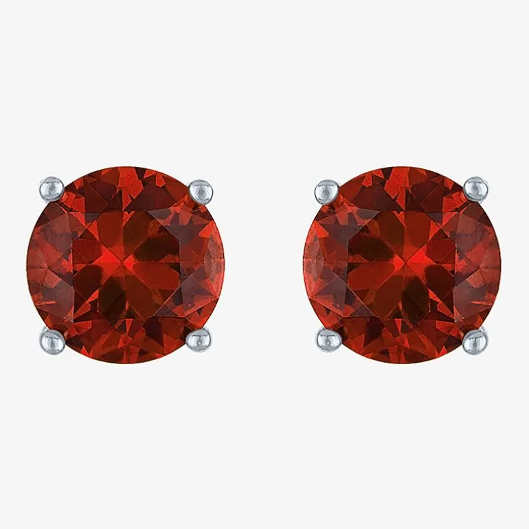 Gemstone Sterling Silver 7mm Stud Earrings