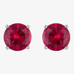 Gemstone Sterling Silver 7mm Stud Earrings