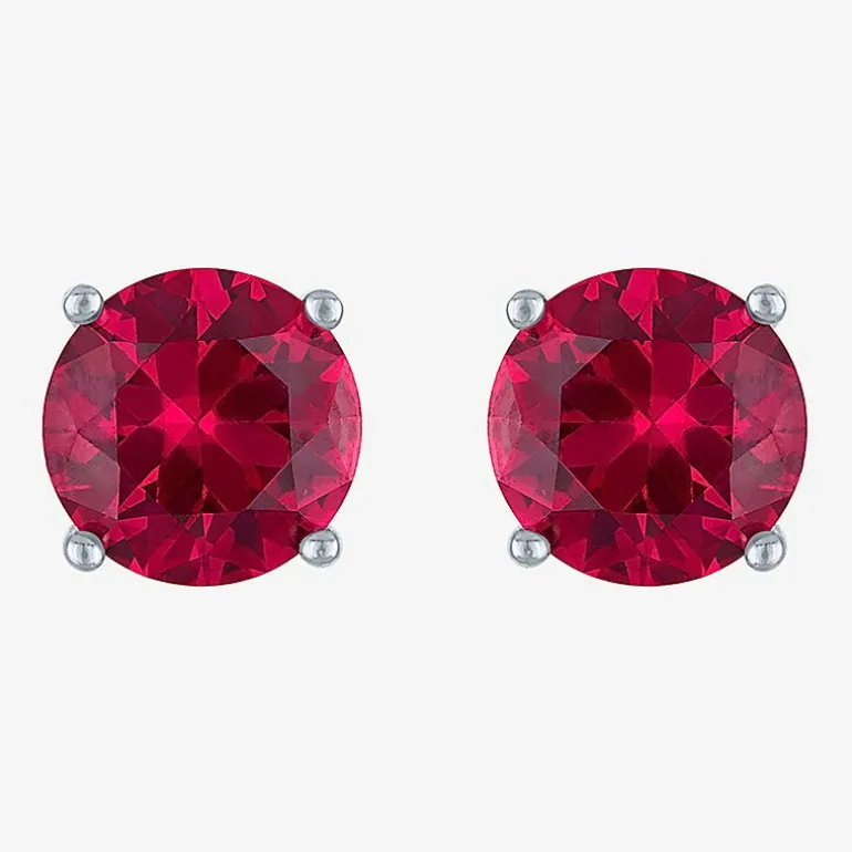 Gemstone Sterling Silver 7mm Stud Earrings