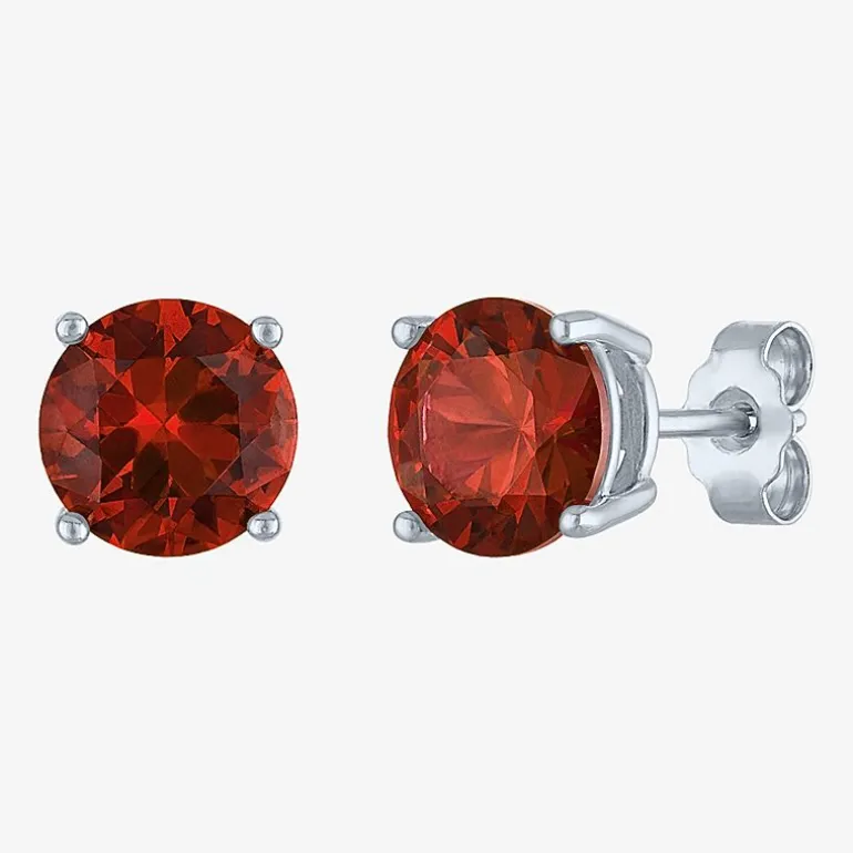 Gemstone Sterling Silver 7mm Stud Earrings