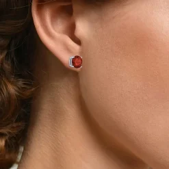 Gemstone Sterling Silver 7mm Stud Earrings