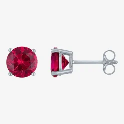 Gemstone Sterling Silver 7mm Stud Earrings