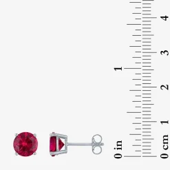 Gemstone Sterling Silver 7mm Stud Earrings