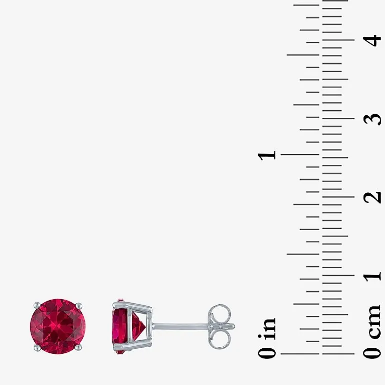 Gemstone Sterling Silver 7mm Stud Earrings