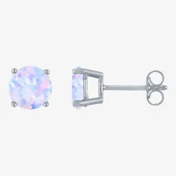 Gemstone Sterling Silver 7mm Stud Earrings
