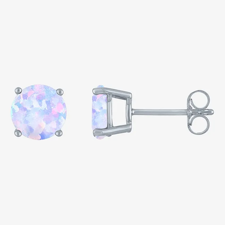 Gemstone Sterling Silver 7mm Stud Earrings