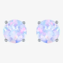 Gemstone Sterling Silver 7mm Stud Earrings