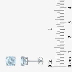 Gemstone Sterling Silver 7mm Stud Earrings