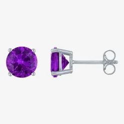 Gemstone Sterling Silver 7mm Stud Earrings