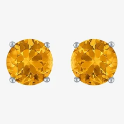 Gemstone Sterling Silver 7mm Stud Earrings