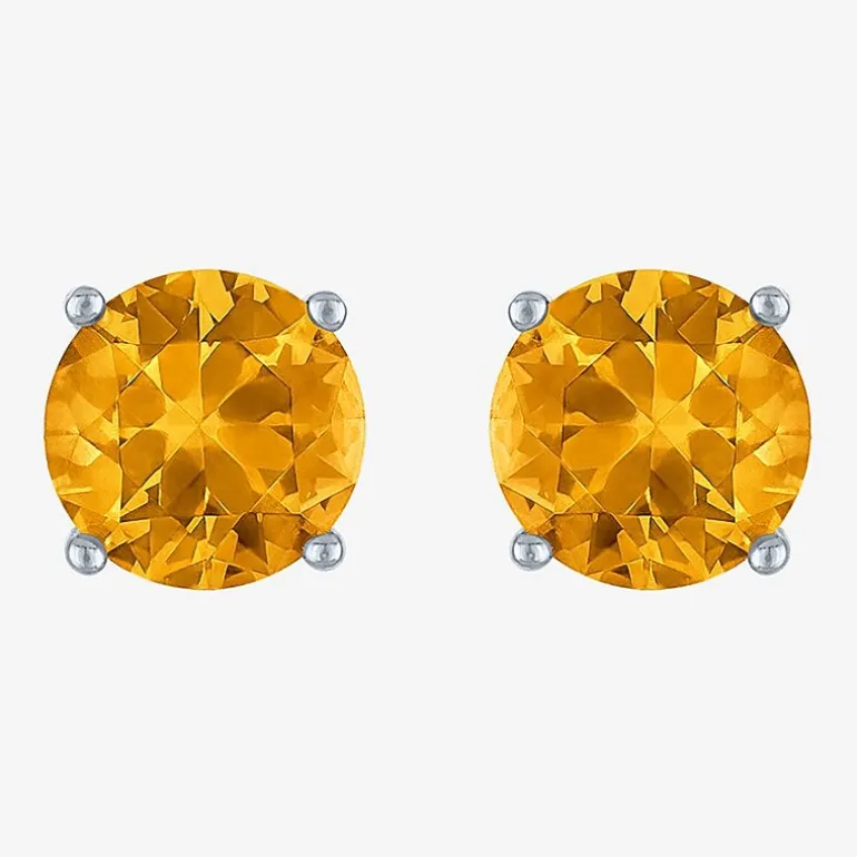 Gemstone Sterling Silver 7mm Stud Earrings