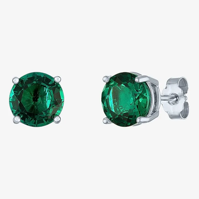 Gemstone Sterling Silver 7mm Stud Earrings