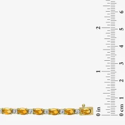 Gemstone Sterling Silver Oval 7.5 Inch Tennis Bracelet