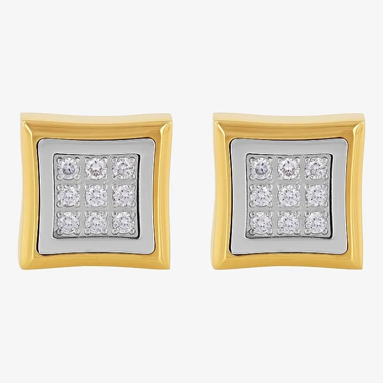 (G-H / I1) 1/4 CT. T.W. Lab Grown White Diamond Stainless Steel 10.7mm Square Stud Earrings