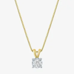 (G-H / I1-I2) Womens 1/5 CT.  Lab Grown White Diamond Sterling Silver Round 18 Inch Pendant Necklace