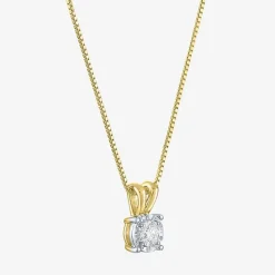 (G-H / I1-I2) Womens 1/5 CT.  Lab Grown White Diamond Sterling Silver Round 18 Inch Pendant Necklace