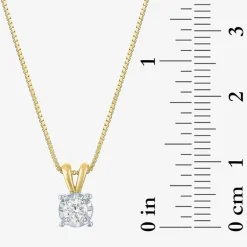 (G-H / I1-I2) Womens 1/5 CT.  Lab Grown White Diamond Sterling Silver Round 18 Inch Pendant Necklace