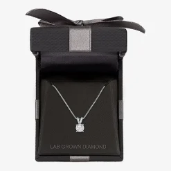 (G-H / I1-I2) Womens 1/5 CT.  Lab Grown White Diamond Sterling Silver Round 18 Inch Pendant Necklace