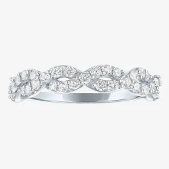(G-H / I1-I2) Womens 1/2 CT. T.W. Lab Grown White Diamond 10K Gold Wedding Band