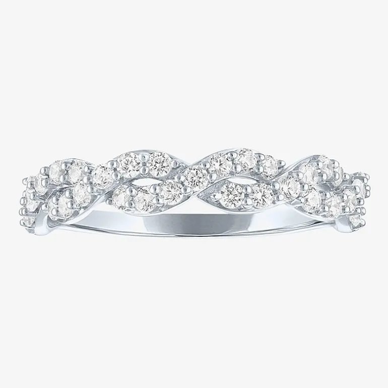 (G-H / I1-I2) Womens 1/2 CT. T.W. Lab Grown White Diamond 10K Gold Wedding Band