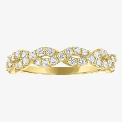 (G-H / I1-I2) Womens 1/2 CT. T.W. Lab Grown White Diamond 10K Gold Wedding Band