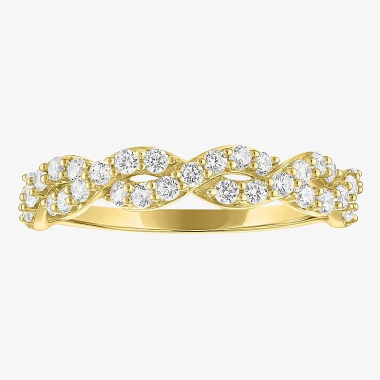 (G-H / I1-I2) Womens 1/2 CT. T.W. Lab Grown White Diamond 10K Gold Wedding Band