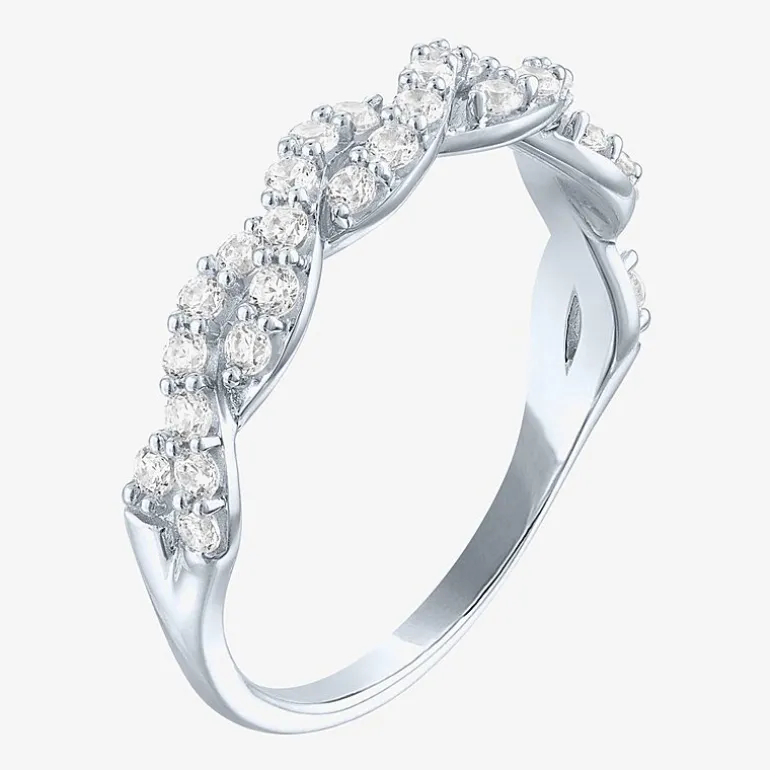 (G-H / I1-I2) Womens 1/2 CT. T.W. Lab Grown White Diamond 10K Gold Wedding Band