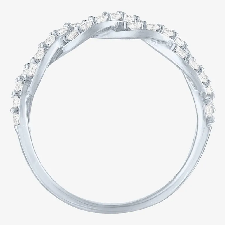 (G-H / I1-I2) Womens 1/2 CT. T.W. Lab Grown White Diamond 10K Gold Wedding Band