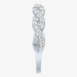 (G-H / I1-I2) Womens 1/2 CT. T.W. Lab Grown White Diamond 10K Gold Wedding Band