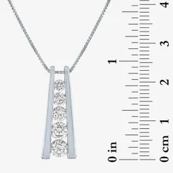 (G-H / SI2-I1) Womens 1 CT.T.W. Lab-Grown Diamond 10K White or Yellow Gold Pendant Necklace