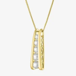 (G-H / SI2-I1) Womens 1 CT.T.W. Lab-Grown Diamond 10K White or Yellow Gold Pendant Necklace