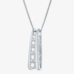 (G-H / SI2-I1) Womens 1 CT.T.W. Lab-Grown Diamond 10K White or Yellow Gold Pendant Necklace