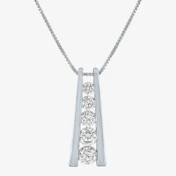 (G-H / SI2-I1) Womens 1 CT.T.W. Lab-Grown Diamond 10K White or Yellow Gold Pendant Necklace