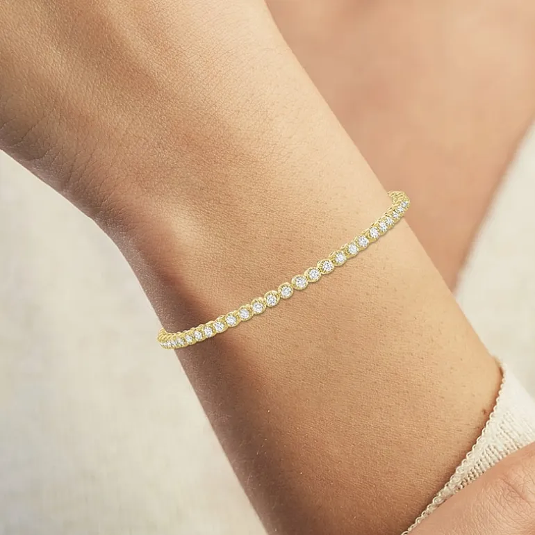 (G-H / Si2-I1) Womens 2 CT. T.W. Lab Grown White Diamond Sterling Silver 7.25 Inch Tennis Bracelet